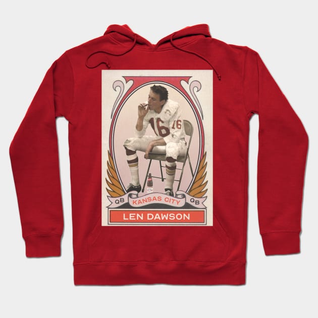 Len Dawson Vintage Football Card Hoodie by darklordpug